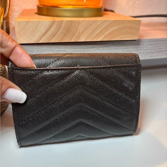 YSL Black Textured Wallet - Picture 3 of 7